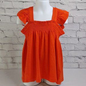 CREWCUTS RUFFLE SLEEVE TOP